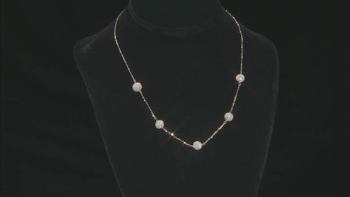 14k Yellow Gold Glitter Cultured Freshwater Pearl Cable Link 18 Inch Necklace Video Thumbnail