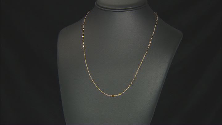 10K Yellow Gold Light Mirror Link Necklace 1.7mm Video Thumbnail