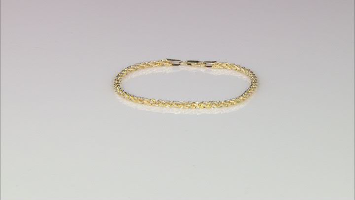 10K Yellow Gold 3mm Hollow Infinity Rope Bracelet Video Thumbnail