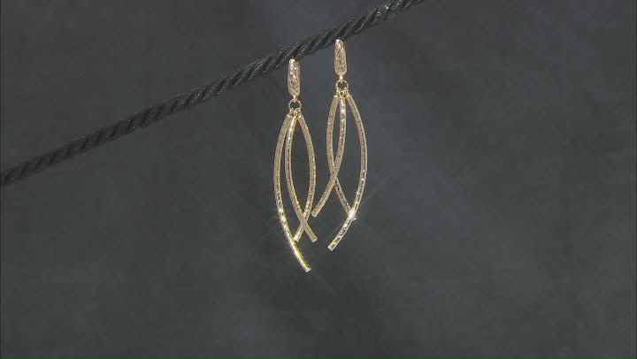 10k Yellow Gold Diamond-Cut Dangle Earrings Video Thumbnail