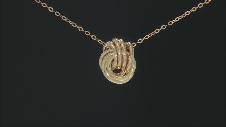 10k Yellow Gold Love Knot Adjustable Necklace Video Thumbnail