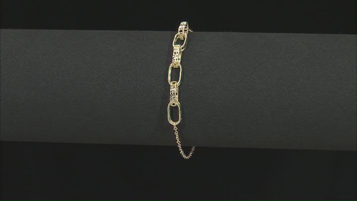 10k Yellow Gold Diamond-Cut Paperclip Bracelet Video Thumbnail