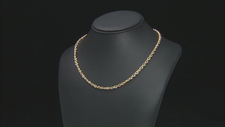 14k Yellow Gold 4mm Rope Link Chain Video Thumbnail