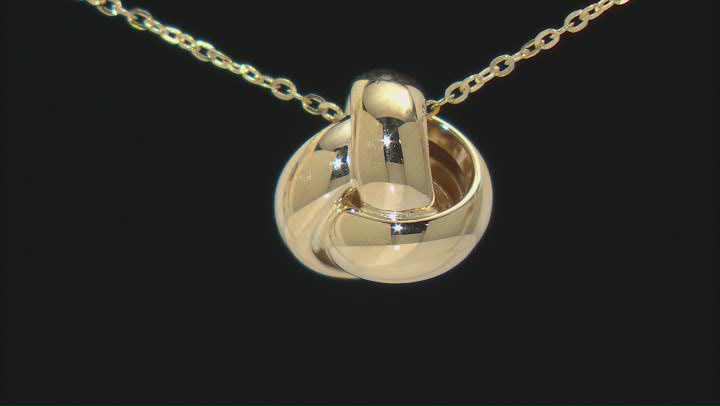 10K Yellow Gold Polished Interlock Twist Knot Pendant with 17" Cable Chain Video Thumbnail