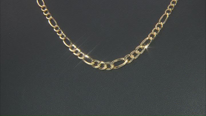10K Yellow Gold Graduated Figaro Link 18" Necklace Video Thumbnail