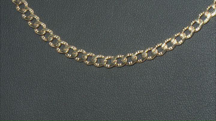 10k Yellow Gold 4.5mm Hammered Curb Link 18" Chain Video Thumbnail