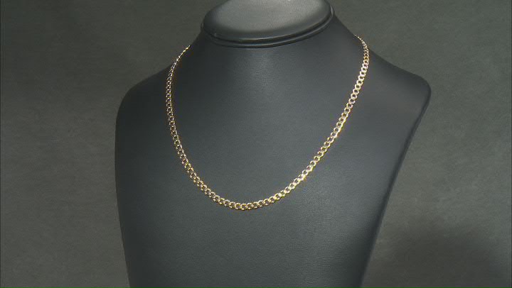 10k Yellow Gold 4.5mm Hammered Curb Link 18" Chain Video Thumbnail