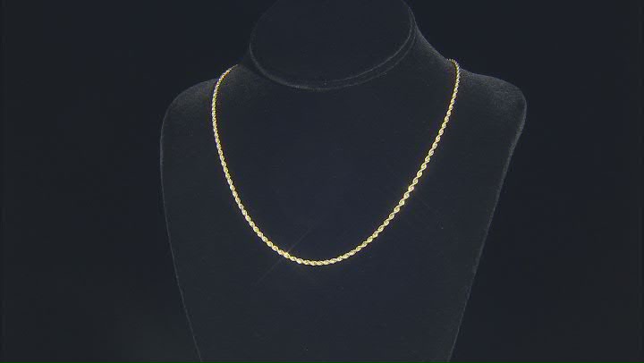 10K Yellow Gold 2.5mm Rope 20 Inch Chain Video Thumbnail