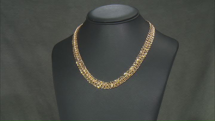 10K Yellow Gold Woven 18 Inch Necklace Video Thumbnail