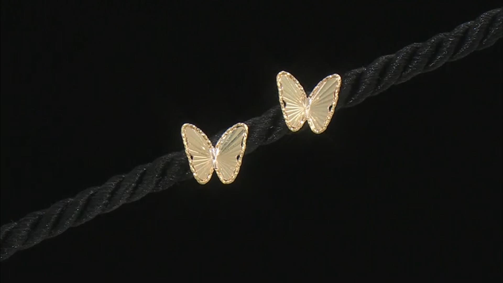 10K Yellow Gold Butterfly Earrings Video Thumbnail