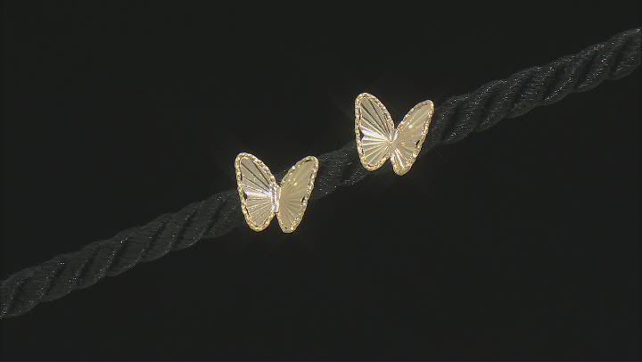 10K Yellow Gold Butterfly Earrings Video Thumbnail