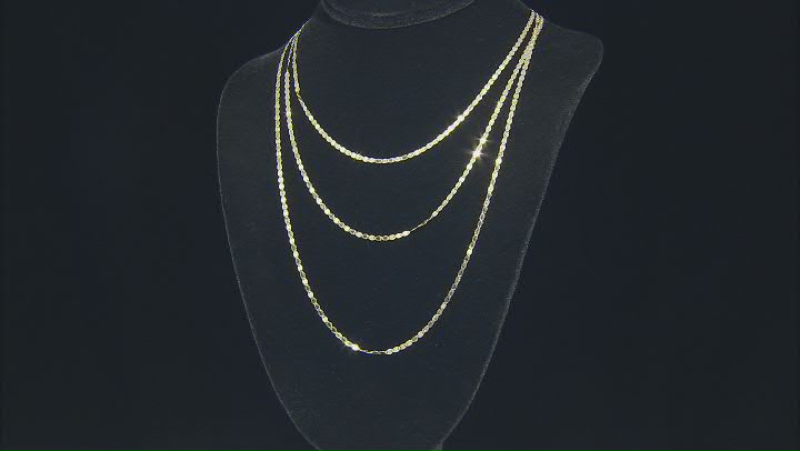10K Yellow Gold Valentino Link 24 Inch Chain Video Thumbnail