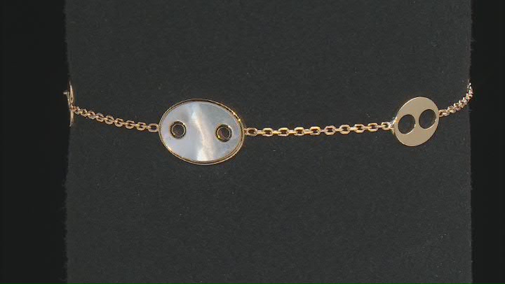 10K Yellow Gold Mariner Link Mother-of-Pearl Bracelet Video Thumbnail