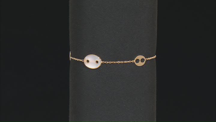 10K Yellow Gold Mariner Link Mother-of-Pearl Bracelet Video Thumbnail