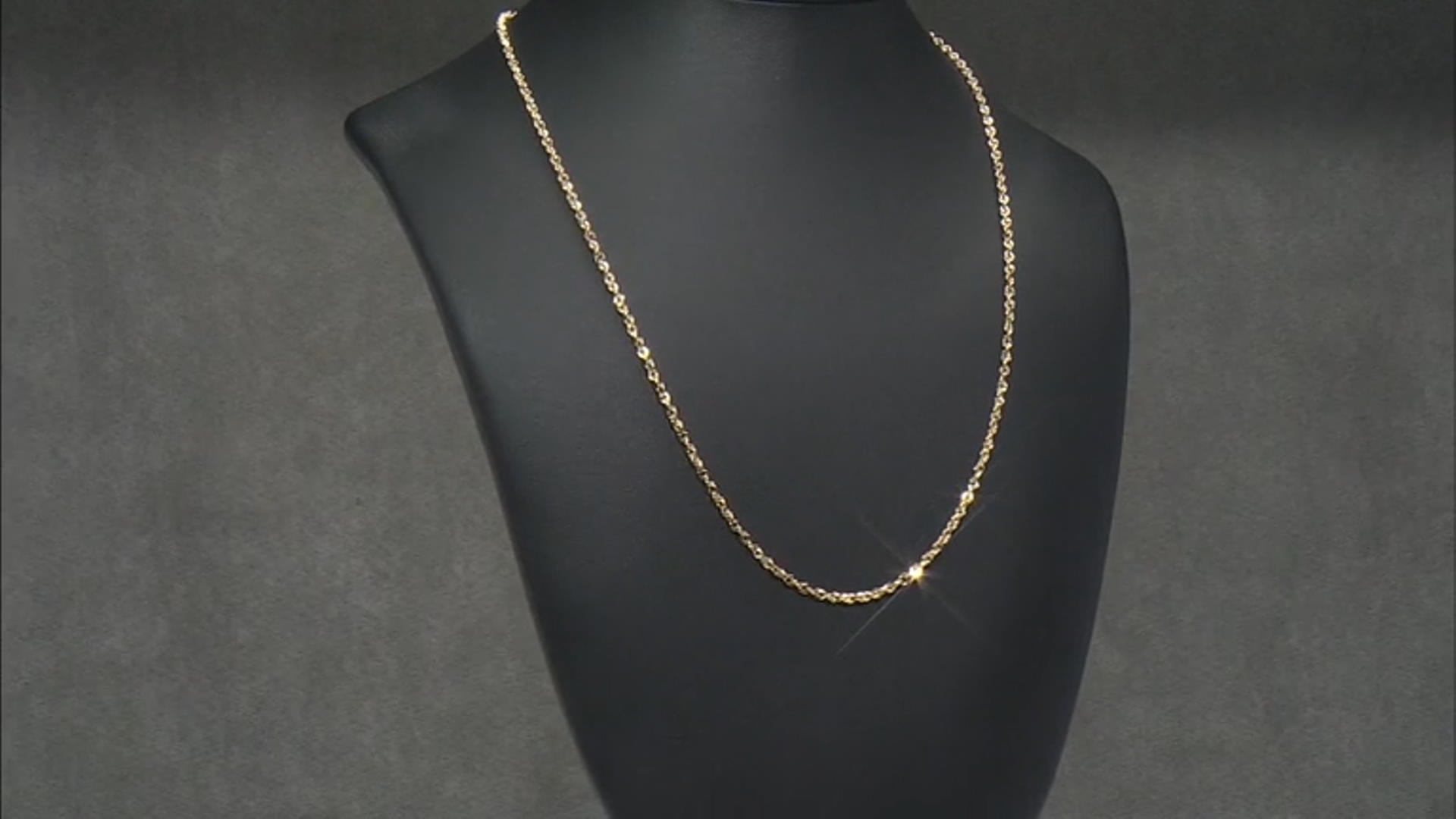 10K Yellow Gold 2.4MM Rope Chain Video Thumbnail