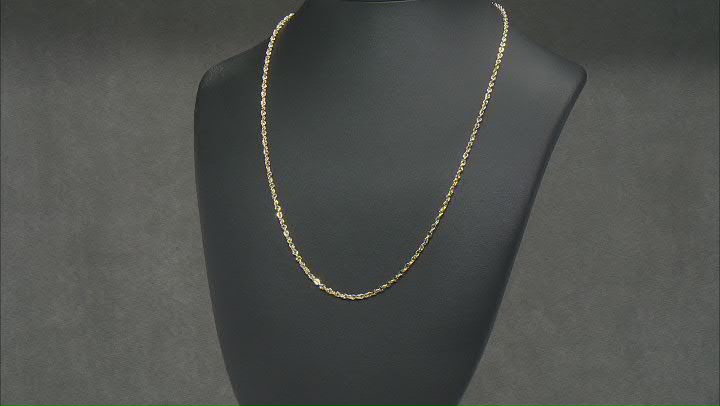 10K Yellow Gold 2.4MM Rope Chain Video Thumbnail