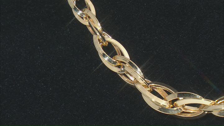 10K Yellow Gold Graduated Interlock Oval Link 20 Inch Necklace Video Thumbnail