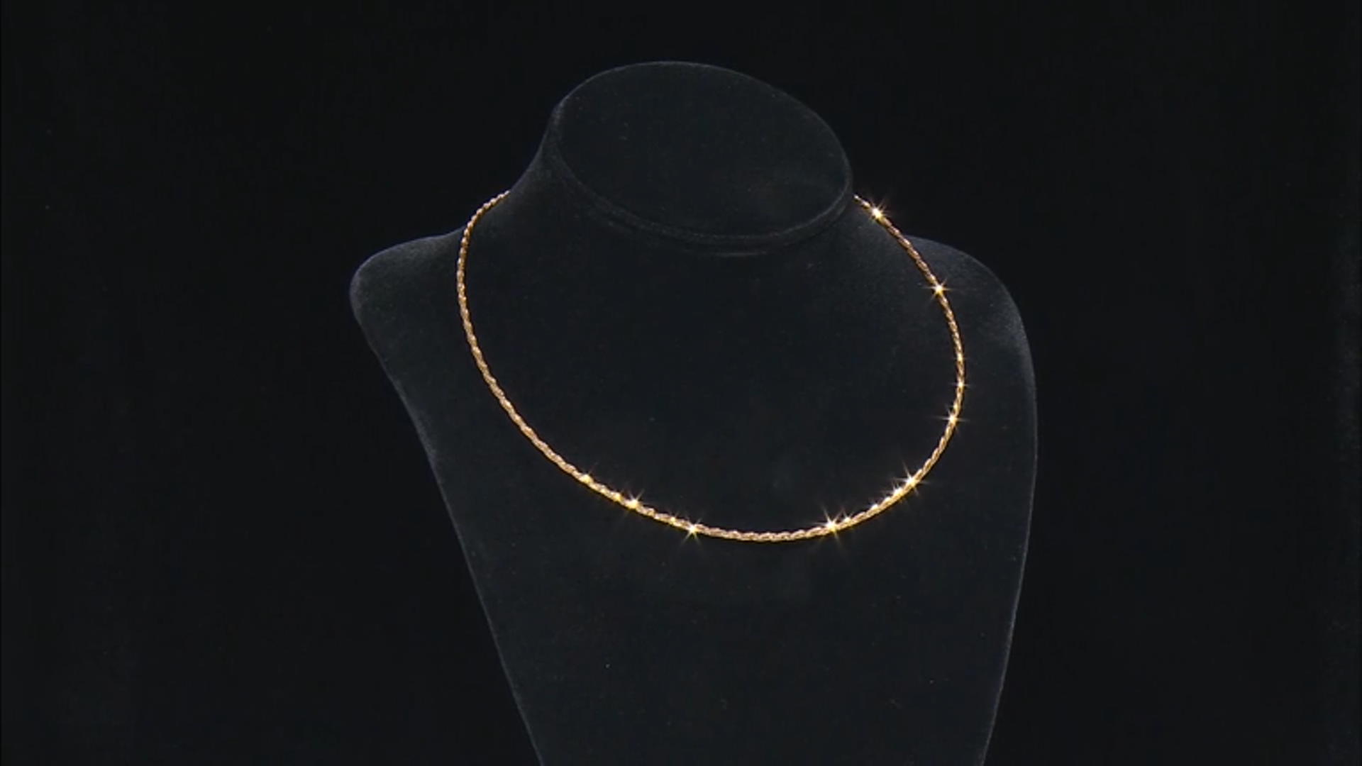 10k Yellow Gold Diamond-Cut Braided Omega 18 Inch Necklace Video Thumbnail