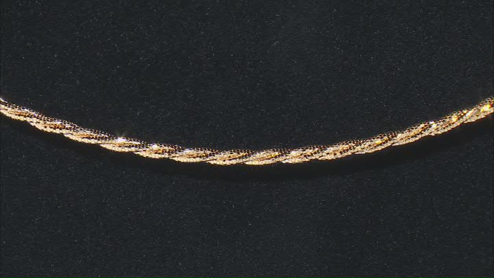 10k Yellow Gold Diamond-Cut Braided Omega 18 Inch Necklace Video Thumbnail