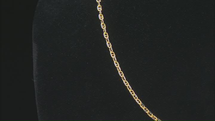10k Yellow Gold Diamond-Cut Pave Mariner Link 18 Inch Chain Video Thumbnail