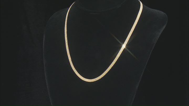 14K Yellow Gold 4mm Bismark 18 Inch Necklace Video Thumbnail