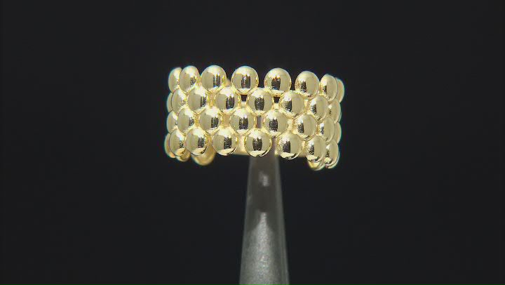 10K Yellow Gold Multi-Row Bead Ring Video Thumbnail