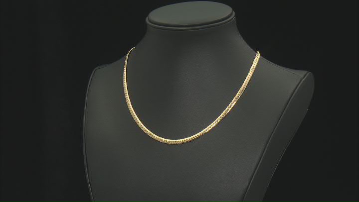 10K Yellow Gold Herringbone Link 20 Inch Necklace Video Thumbnail