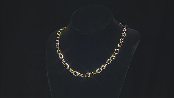 10K Yellow Gold Hammered Curb Link 18 Inch Chain Video Thumbnail