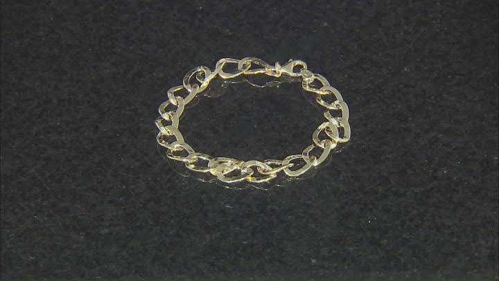 10K Yellow Gold Hammered Curb Link Bracelet Video Thumbnail