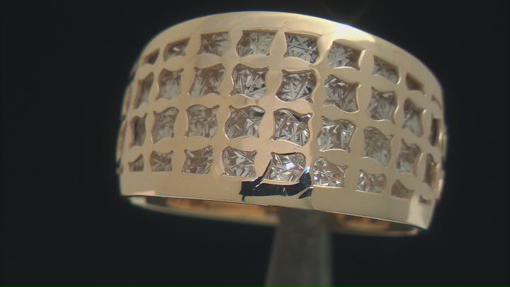 10k Yellow Gold & Rhodium Over 10k White Gold Bridge Design Diamond-Cut & Polished Pattern Ring Video Thumbnail
