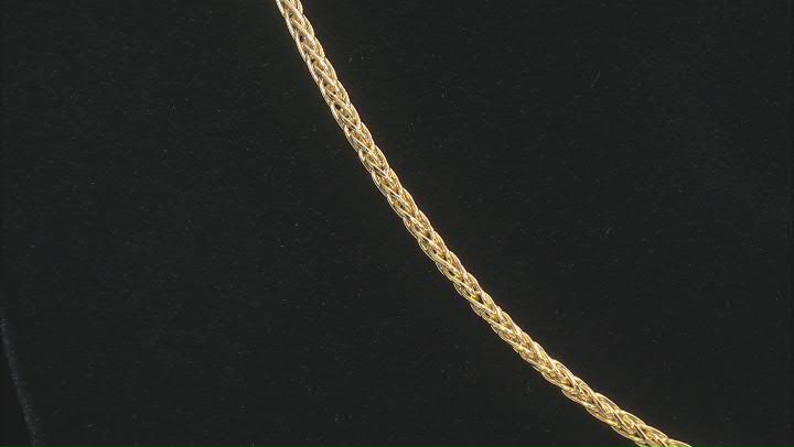 10k Yellow Gold Diamond-Cut Round Wheat Link 20 Inch Chain Video Thumbnail