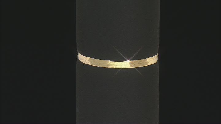 10k Yellow Gold 5mm Flex Herringbone Link Bracelet Video Thumbnail