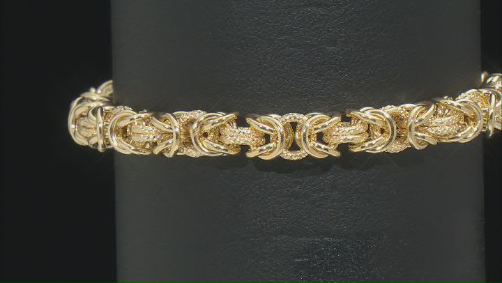 14K Yellow Gold Byzantine Link Bracelet Video Thumbnail