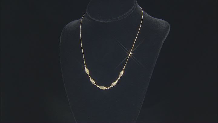 10k Yellow Gold Diamond-Cut Oval Bead 18 Inch Necklace Video Thumbnail