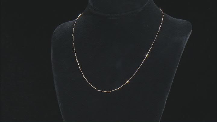 10k Yellow Gold Polished Station 18 Inch Necklace Video Thumbnail