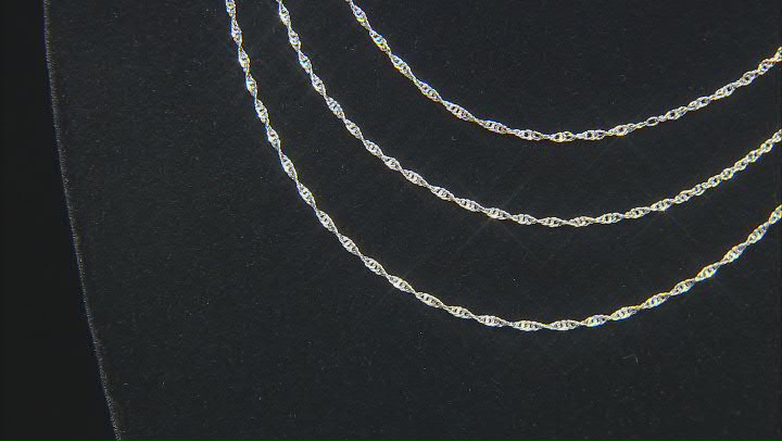 Rhodium Over 10K White Gold Diamond-Cut 1.7mm Double Torchon Link 24 Inch Chain Necklace Video Thumbnail