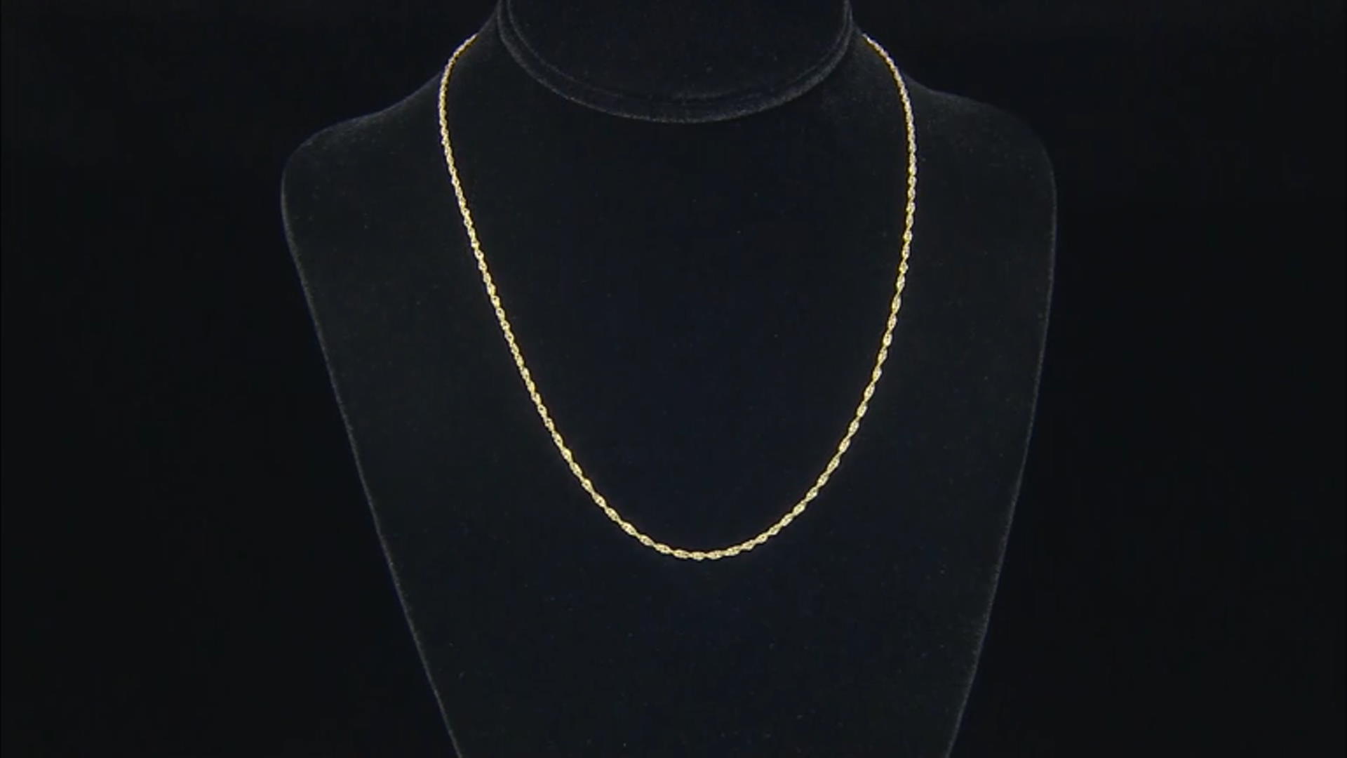 10K Yellow Gold Diamond-Cut 1.7mm Double Torchon Link 18 Inch Chain Necklace Video Thumbnail