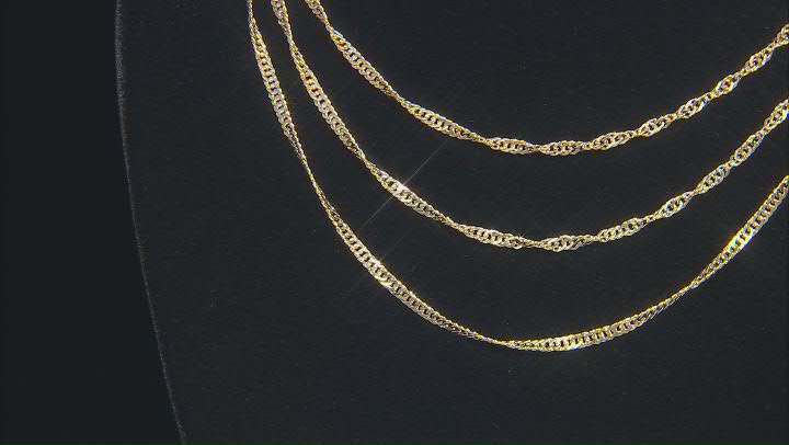 10K Yellow Gold 2.8MM Singapore Chain 28" Necklace Video Thumbnail