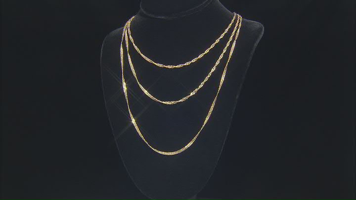 10K Yellow Gold 2.8MM Singapore Chain 24" Necklace Video Thumbnail