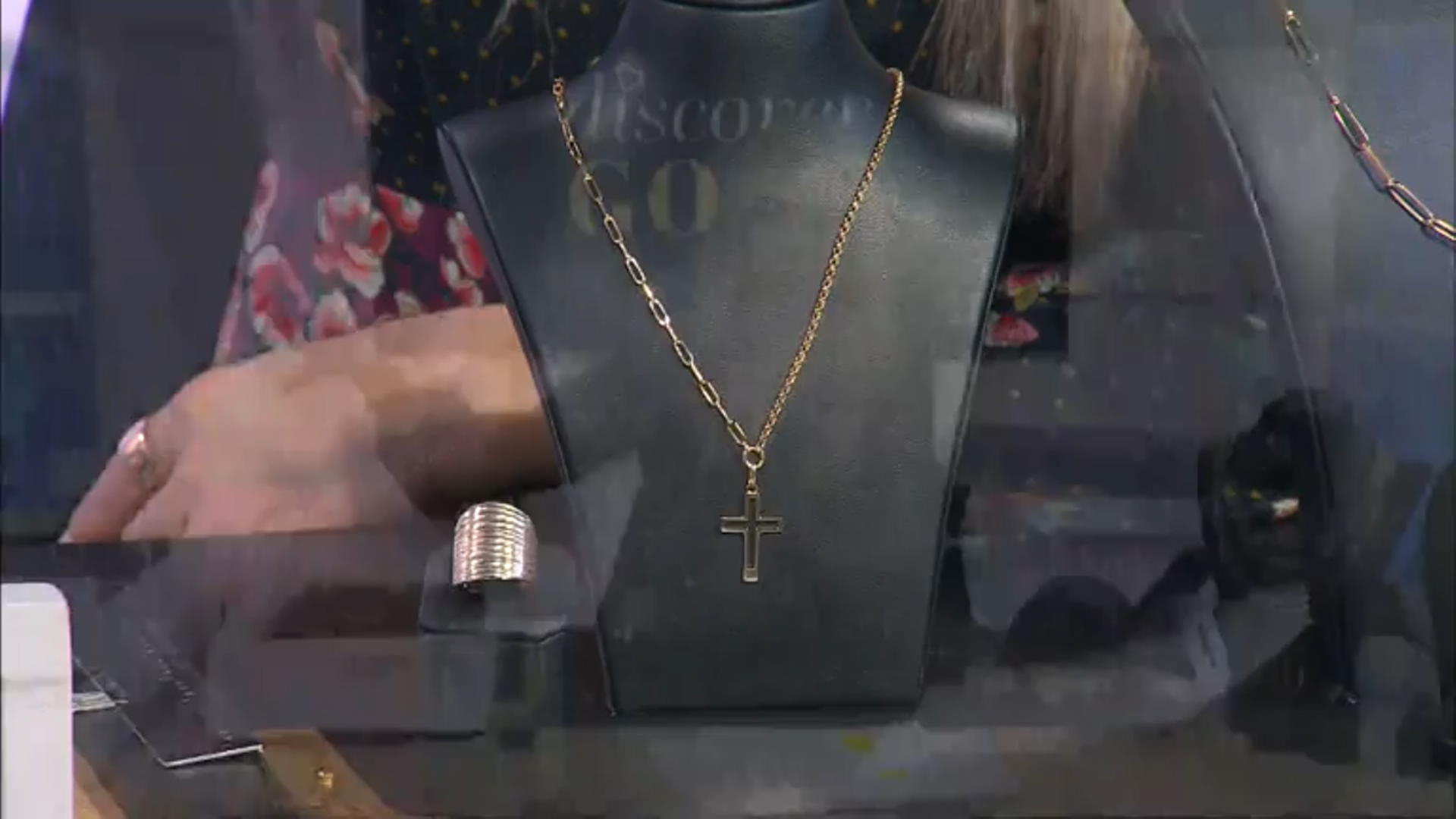 10k Yellow Gold Rolo & Paperclip Link 18 Inch Cross Necklace Video Thumbnail