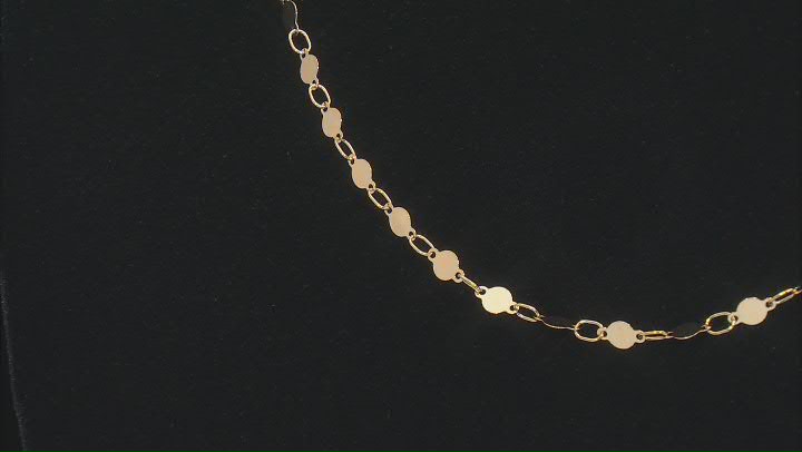 10K Yellow Gold 18 Inch Disc Station Necklace Video Thumbnail