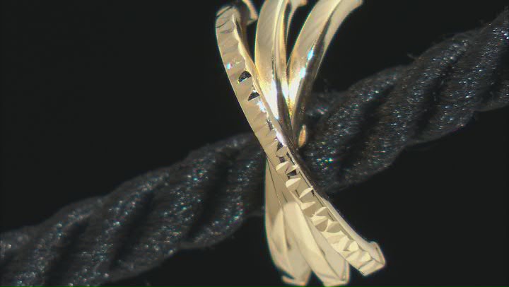 10k Yellow Gold Diamond-Cut Crossover Stud Earrings Video Thumbnail