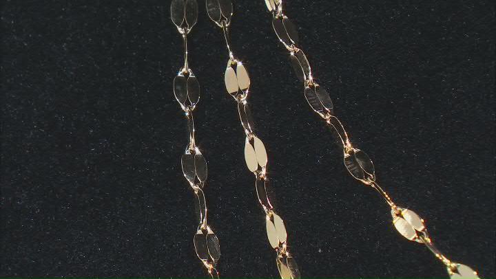 10k Yellow Gold Three-Strand 18 Inch Necklace Video Thumbnail