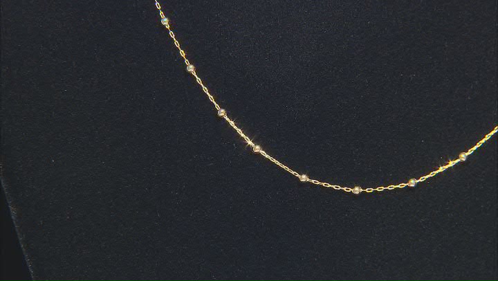 10k Yellow Gold Bead Station 20 Inch Necklace Video Thumbnail