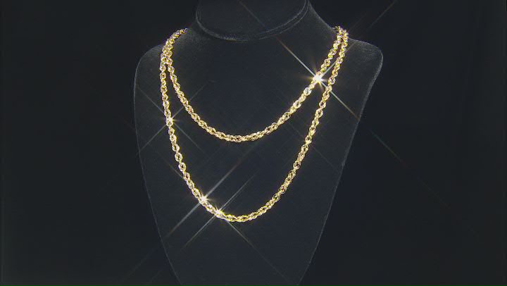 10k Yellow Gold Mirror Concave Rope 24 Inch Chain Video Thumbnail