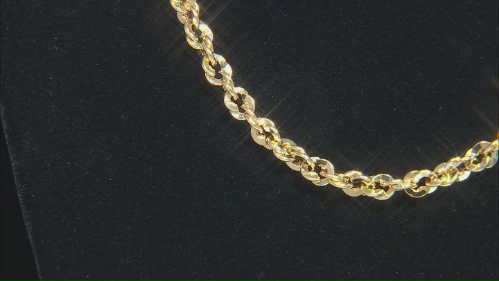 10k Yellow Gold Mirror Concave Rope 20 Inch Chain Video Thumbnail