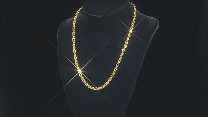 10k Yellow Gold Mirror Concave Rope 20 Inch Chain Video Thumbnail