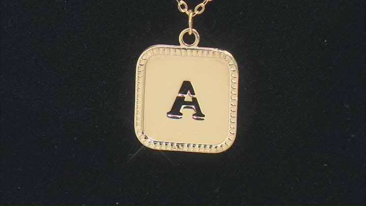 10k Yellow Gold Cut-Out Initial A 18 Inch Necklace Video Thumbnail
