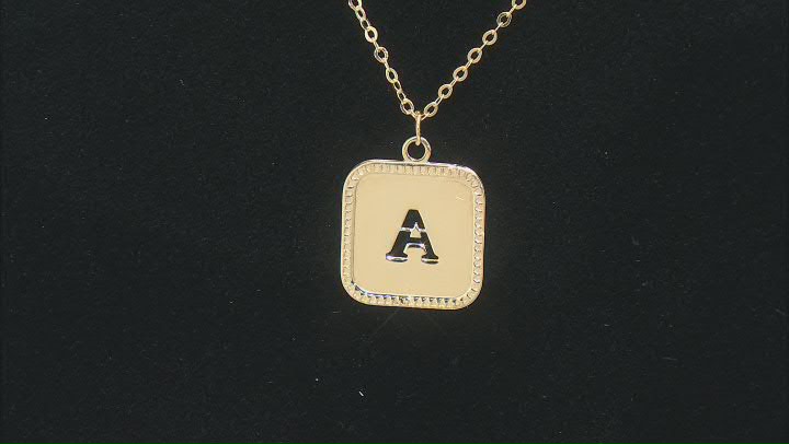 10k Yellow Gold Cut-Out Initial A 18 Inch Necklace Video Thumbnail