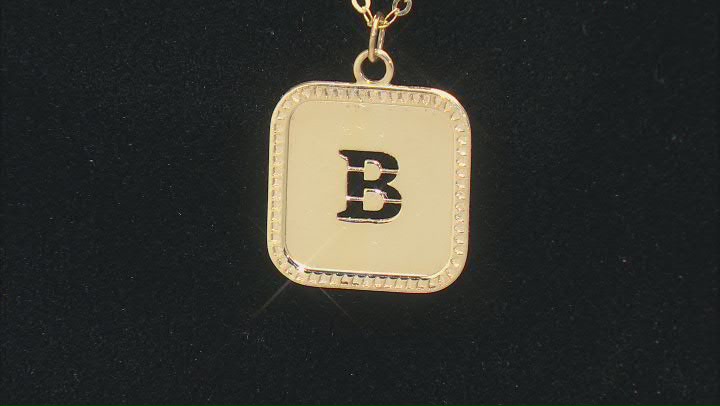 10k Yellow Gold Cut-Out Initial B 18 Inch Necklace Video Thumbnail